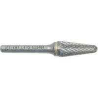 L4-D JET-KUT&reg; Taper Shape Burr with Radius End, 1/4" Dia., 1/4" Shank, 1-1/8" Depth of Cut Pryde Industrial Inc.