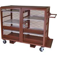 Mobile Mesh Cabinet, Steel, 49 Cubic Feet, Red Pryde Industrial Inc.