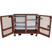 Mobile Mesh Cabinet, Steel, 49 Cubic Feet, Red Pryde Industrial Inc.