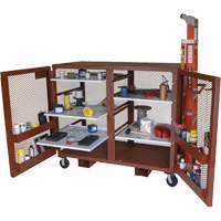 Mobile Mesh Cabinet, Steel, 49 Cubic Feet, Red Pryde Industrial Inc.