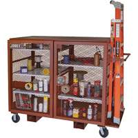 Mobile Mesh Cabinet, Steel, 49 Cubic Feet, Red Pryde Industrial Inc.