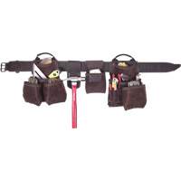 Deluxe Contractor's Tool Belt, Leather, Tan Pryde Industrial Inc.