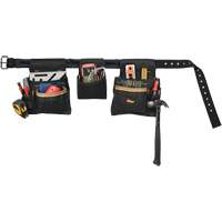Deluxe Tool Belt Combo, Polyester, Black Pryde Industrial Inc.