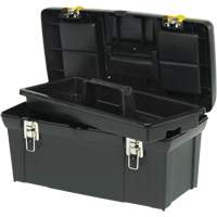 2000 Series Tool Box with Tray, 24" W x 11-1/4" D x 11" H, Black/Yellow Pryde Industrial Inc.