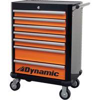 Armoire roulante, 7 tiroirs, 28" la x 18" p x 40" h, Noir/Orange Pryde Industrial Inc.