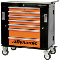 Armoire roulante, 8 tiroirs, 36" la x 18" p x 39-1/4" h, Noir/Orange Pryde Industrial Inc.