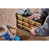 Flip-Bin Organizer, 3-7/8" W x 17-3/4" D x 13-7/8" H, Black/Yellow Pryde Industrial Inc.