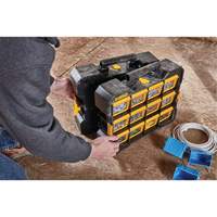 Flip-Bin Organizer, 3-7/8" W x 17-3/4" D x 13-7/8" H, Black/Yellow Pryde Industrial Inc.