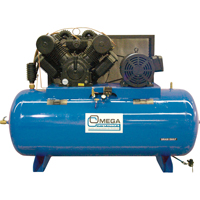 Compresseurs d'air s&eacute;rie industrielle - Compresseurs horizontaux - Deux &eacute;tages, 200 gal. (240 gal. US) Pryde Industrial Inc.