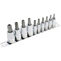 SS1438-10TB 10-Piece 1/4" & 3/8" Drive Tamperproof TORX&reg; Bit Socket Set Pryde Industrial Inc.