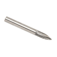 CLEVELAND Solid Carbide Burrs - Tree Shape Pointed End, SG-1, 1/4" Dia., 1/8" Shank Pryde Industrial Inc.