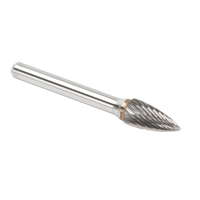 CLEVELAND Solid Carbide Burrs - Tree Shape Pointed End, SG-3, 9.53 mm Dia., 1/4" Shank Pryde Industrial Inc.