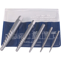 Screw Extractors - Screw Extractor Set in Fold-Up Pouch, 5 Pieces, High Carbon Steel Pryde Industrial Inc.
