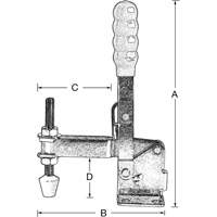 Brides de fixation verticales, Force de serrage 200 lb, Vertical Pryde Industrial Inc.