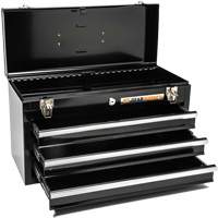 Boîte &agrave; outils portative, 20" la, 3 tiroirs, Noir Pryde Industrial Inc.