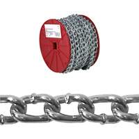 Twist Link Machine Chain, Low Carbon Steel, #2 x 125' (38.1 m) L, 310 lbs. (0.155 tons) Load Capacity Pryde Industrial Inc.