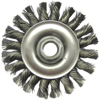 Brosses m&eacute;talliques &agrave; touret, Dia. 4", Fils 0,02", Arbre 5/8"-11, Acier Pryde Industrial Inc.