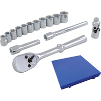 Jeu de douilles et accessoires, 15 Mcx, Prise de 3/8" Pryde Industrial Inc.