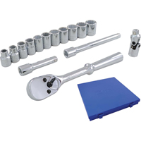 Jeu de douilles et accessoires, 15 Mcx, Prise de 3/8" Pryde Industrial Inc.