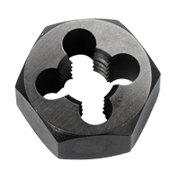 Hex Rethreading Die Nut, 1"/1-1/4" Dia., 1/4"-18 Thread, Carbon Steel/Chromium Steel Pryde Industrial Inc.