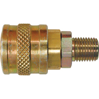 Quick Couplers - 1/4" Industrial, One Way Shut-Off - Automatic Couplers, Brass Pryde Industrial Inc.