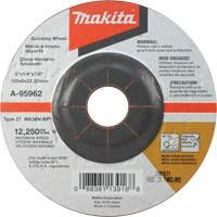 INOX Grinding Wheel, 5" x 1/4", 7/8" Arbor, Aluminum Oxide, Type 27 Pryde Industrial Inc.