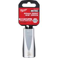 Metric Socket with Four Flat Sides, 20 mm, 3/8" Drive, 6 Points, Deep Pryde Industrial Inc.
