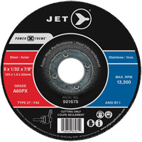 A60PX Power-Xtreme Cut-Off Wheel, 4-1/2" x 3/64", 7/8" Arbor, Type 27, 13300 RPM Pryde Industrial Inc.