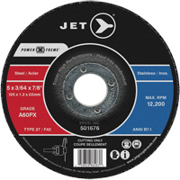 A60PX Power-Xtreme Cut-Off Wheel, 5" x 3/64", 7/8" Arbor, Type 27, 12200 RPM Pryde Industrial Inc.