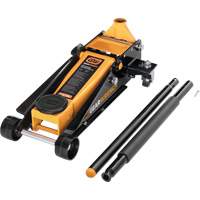 Heavy-Duty Floor Jack, 3 Ton(s) Capacity, 5-1/4" Lowered, 18-1/4" Raised, Manual Hydraulic Pryde Industrial Inc.
