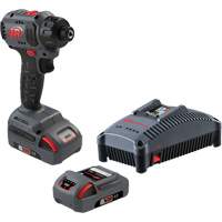 Cordless Compact Screwdriver Kit, 1/4", 37 ft-lbs Max. Torque, 20 V, Lithium-Ion Pryde Industrial Inc.