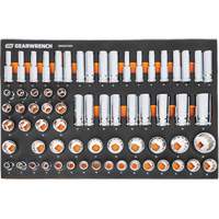 MEGAMOD Metric Mechanics Tool Set in Modular Foam Trays with Rolling Cabinet, 358 Pieces Pryde Industrial Inc.