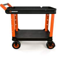 Chariot utilitaire industriel &agrave; 2 tablettes RAILWORKS avec roulettes de 8", 47" lo x 24-1/2" la x 37-4/5" h, Noir/Orange Pryde Industrial Inc.