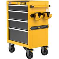 Coffre &agrave; outil roulant robuste, 4 tiroirs, 26" la x Jaune Pryde Industrial Inc.