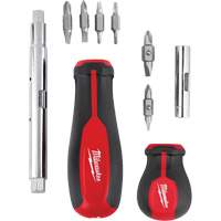 11-in-1 Multi-Bit Screwdriver & 6-in-1 Stubby Multi-Bit Screwdriver Set, 3"/9-4/5" L, Cushion Grip Handle Pryde Industrial Inc.