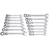 72-Tooth 12 Point Wrench Set, Flex Head/Ratcheting Combination, 14 Pieces, Imperial and Metric Pryde Industrial Inc.