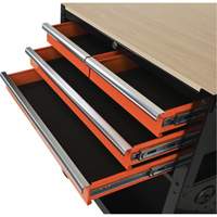 Utility Cart, 4 Drawers, Black/Orange Pryde Industrial Inc.