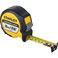 CONTROL-LOCK Tape Measure, 25 mm x 26'/8 m, Imperial & Metric Graduations Pryde Industrial Inc.
