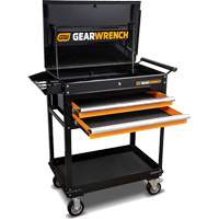 Utility Cart, 2 Drawers, 32-1/2" W x 42" H, Black/Orange Pryde Industrial Inc.
