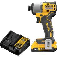 Ensemble de tournevis &agrave; chocs sans fil et sans balai, 1/4", 1700 lb-po Couple max., 20 V, Lithium-ion Pryde Industrial Inc.