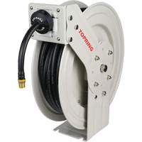 MAXREEL Single-Arm Automatic Rewind L Hose Reel with Rubber Hose, Air, 3/8" x 50', Single Hose, 250 PSI Pryde Industrial Inc.