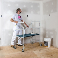 Mobile Work Scaffolding - Mini Scaffoldings, Aluminum Frame, 42" D x 48-1/2" H Pryde Industrial Inc.