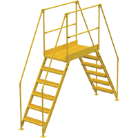 Crossover Ladder, 116" Overall Span, 60" H x 48" D, 24" Step Width Pryde Industrial Inc.