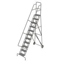 Rolling Ladder, 11 Steps, Serrated, 116" High Pryde Industrial Inc.