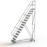 All Directional Rolling Ladder, 15 Steps, 24" Step Width, 150" Platform Height, Steel Pryde Industrial Inc.