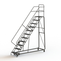 Heavy Duty Safety Slope Ladder, 11 Steps, Perforated, 50° Incline, 110" High Pryde Industrial Inc.