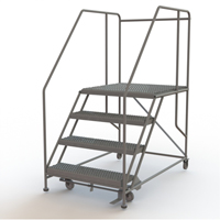 Mobile Work Platform, Steel, 4 Steps, 40" H, 36" D, 36" Step, Serrated Pryde Industrial Inc.