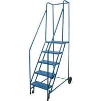 Rolling Step Ladder, 5 Steps, 18" Step Width, 46" Platform Height, Steel Pryde Industrial Inc.