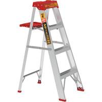 Step Ladder with Paint Tray, 4', Aluminum, 200 lbs. Capacity, Type 3 Pryde Industrial Inc.
