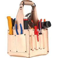 Porte-outils pour &eacute;lectricien et travaux d'entretien, Cuir, 17 pochettes, Beige Pryde Industrial Inc.